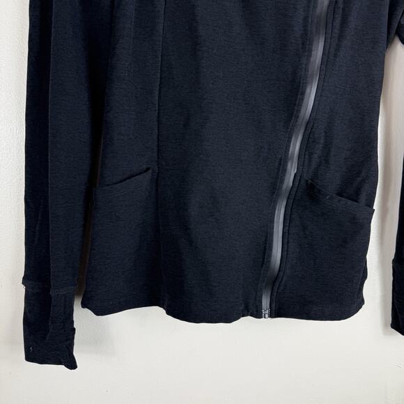 Beyond Yoga Jacket Womens Size XS Black‎ Off Set Zipper Athletic Running USA - Picture 4 of 12